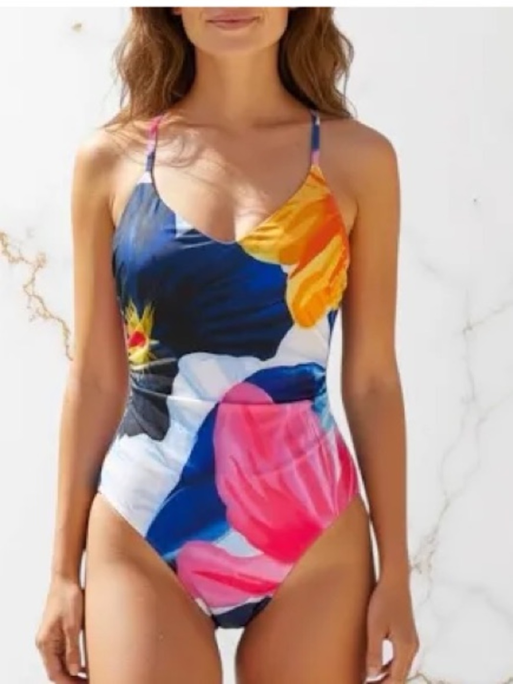 NWT Mara Hoffman Emma Multi Floral One-Piece swimsuit size small